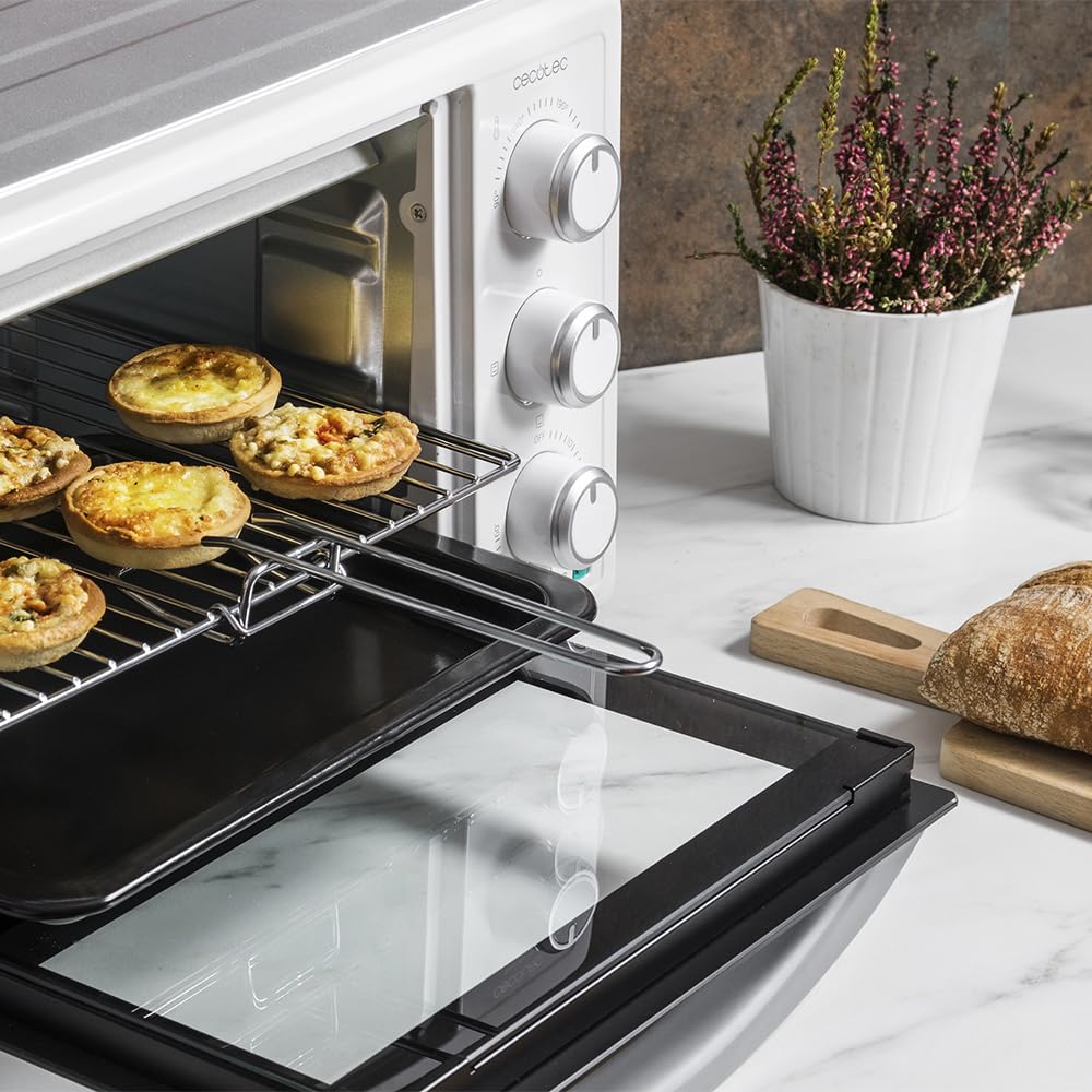 Cecotec Tischofen Bake&Toast 1090 Black, 10 L, 1000 W, 60-Minuten-Timer, Temperaturregelung bis zu 230ºC, Backblech, Grillrost und Zange mit Griff