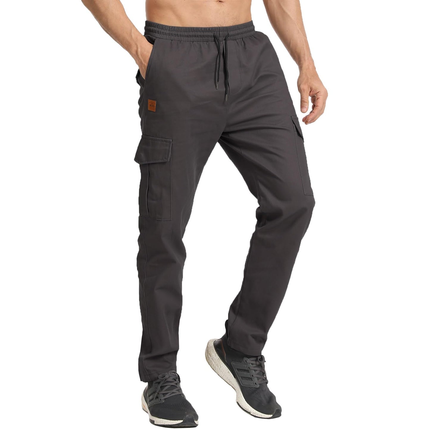 JustSun Men’s Cargo Jogger Pants – 100% Cotton Chino Style
