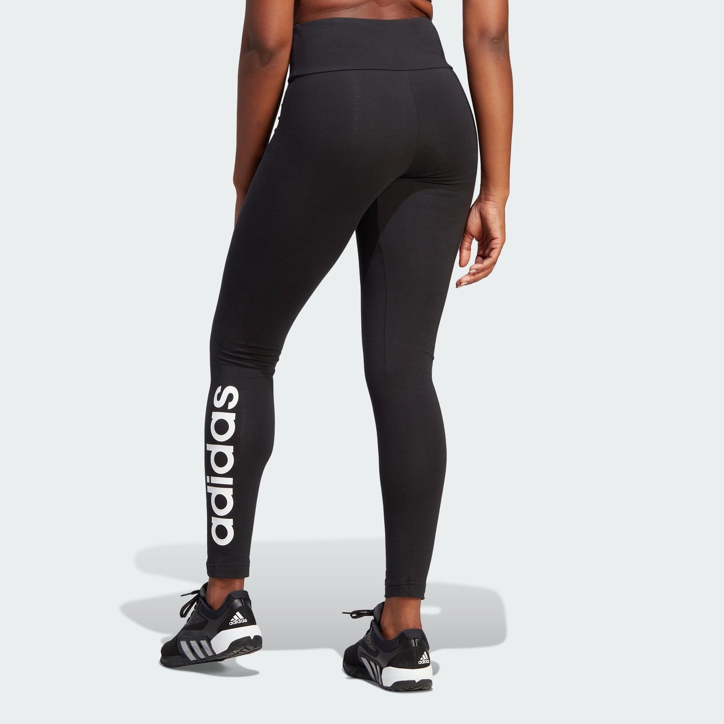 ADIDAS Women’s LIN Leggings – Black/White, High Waist, Comfortable Stretch Fit