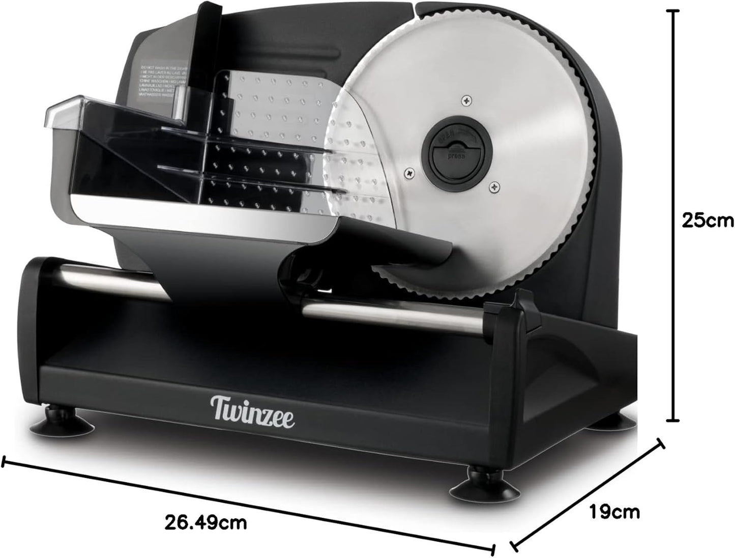 Elektrischer Allesschneider Edelstahl - Verstellbare Küchenmaschine 0 bis 15mm - 2 Klingen - Wurstschneidemaschine - Brotschneidemaschine, Schinkenschneider, Elektrisches Messer Fleisch & Käse