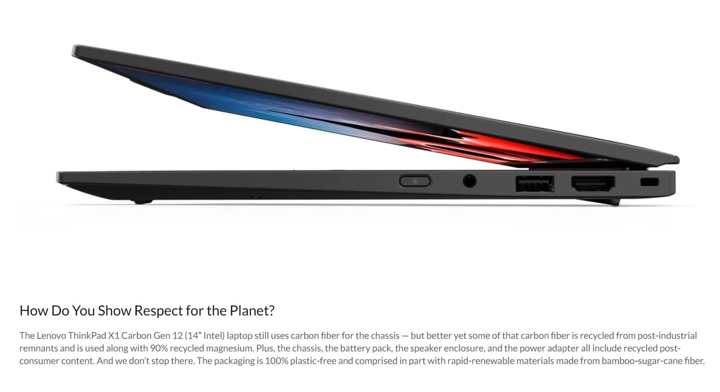 Lenovo ThinkPad X1 Carbon Gen 12 – 14" Touch, Intel Ultra 7 165U, 32GB RAM, 1TB SSD