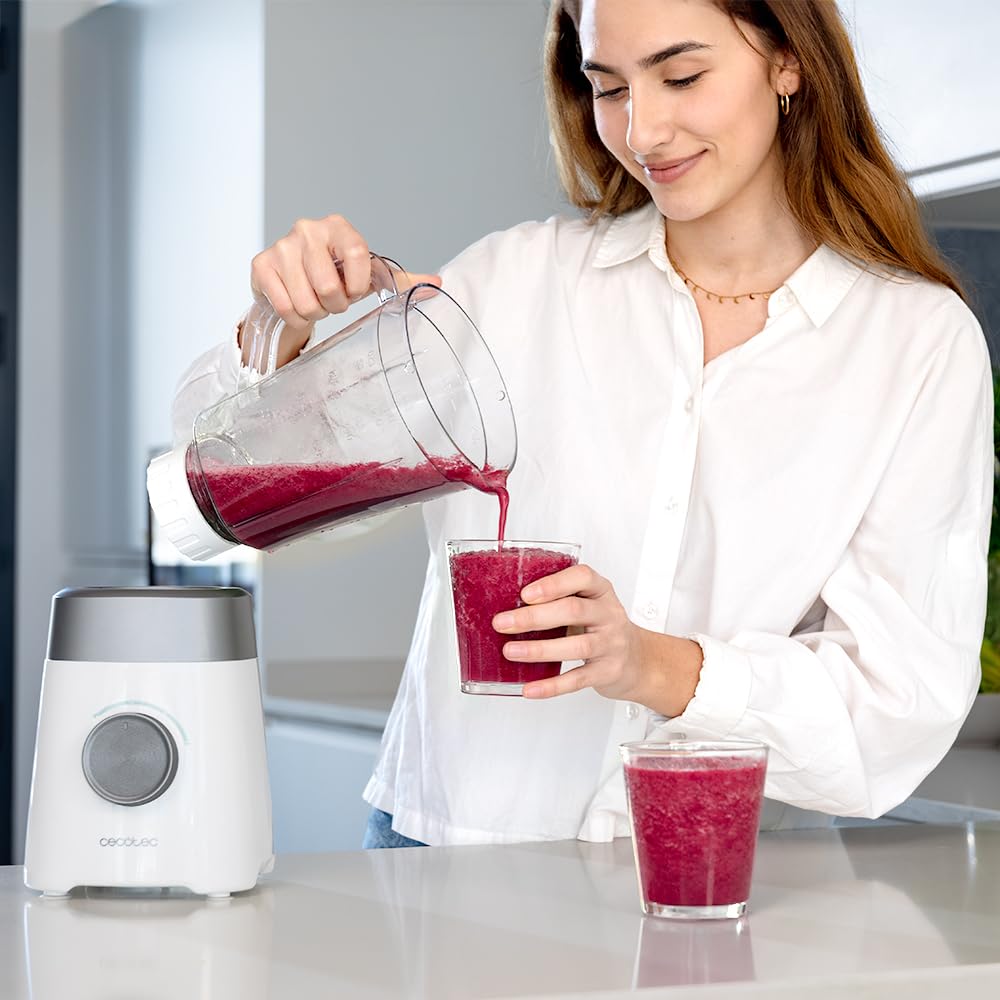 Cecotec Standmixer Power Black Titanium 1800MAX Blend It, 1800 W maximale Leistung, 5 Geschwindigkeiten, 6 Klingen aus Edelstahl, Ice-Crush-Funktion, Turbo- und Smoothie-Funktion, AutoClean-Funktion