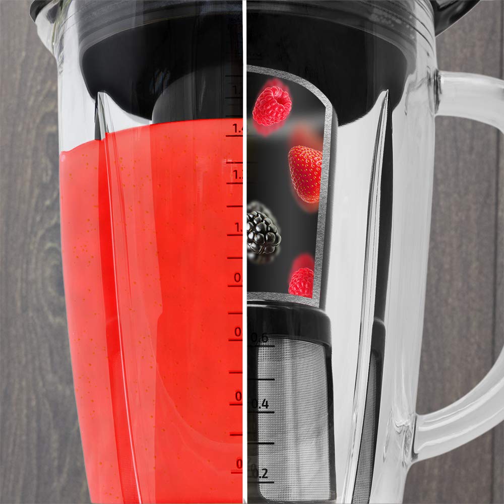 Cecotec Standmixer Power Black Titanium 1800MAX Blend It, 1800 W maximale Leistung, 5 Geschwindigkeiten, 6 Klingen aus Edelstahl, Ice-Crush-Funktion, Turbo- und Smoothie-Funktion, AutoClean-Funktion