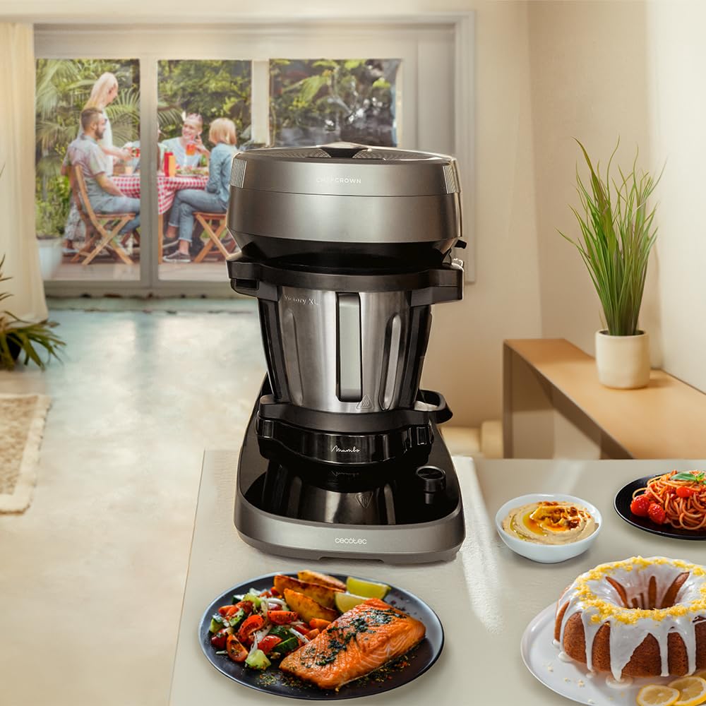 Cecotec Mambo 11090 Multifunctional Kitchen Robot 1600 W, 37 Functions, App, Scale and 3.3 Litre Stainless Steel Jug, Dishwasher Safe, Recipe Book and Accessories