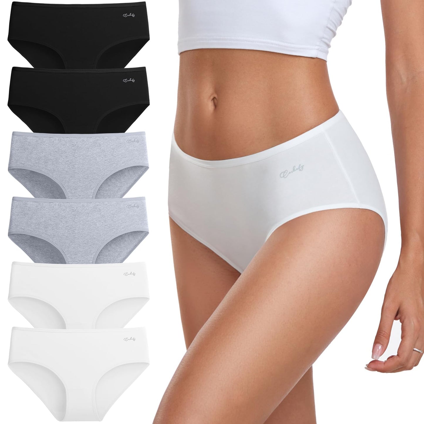 Coskefy Women’s Underpants 6-Pack Soft Cotton