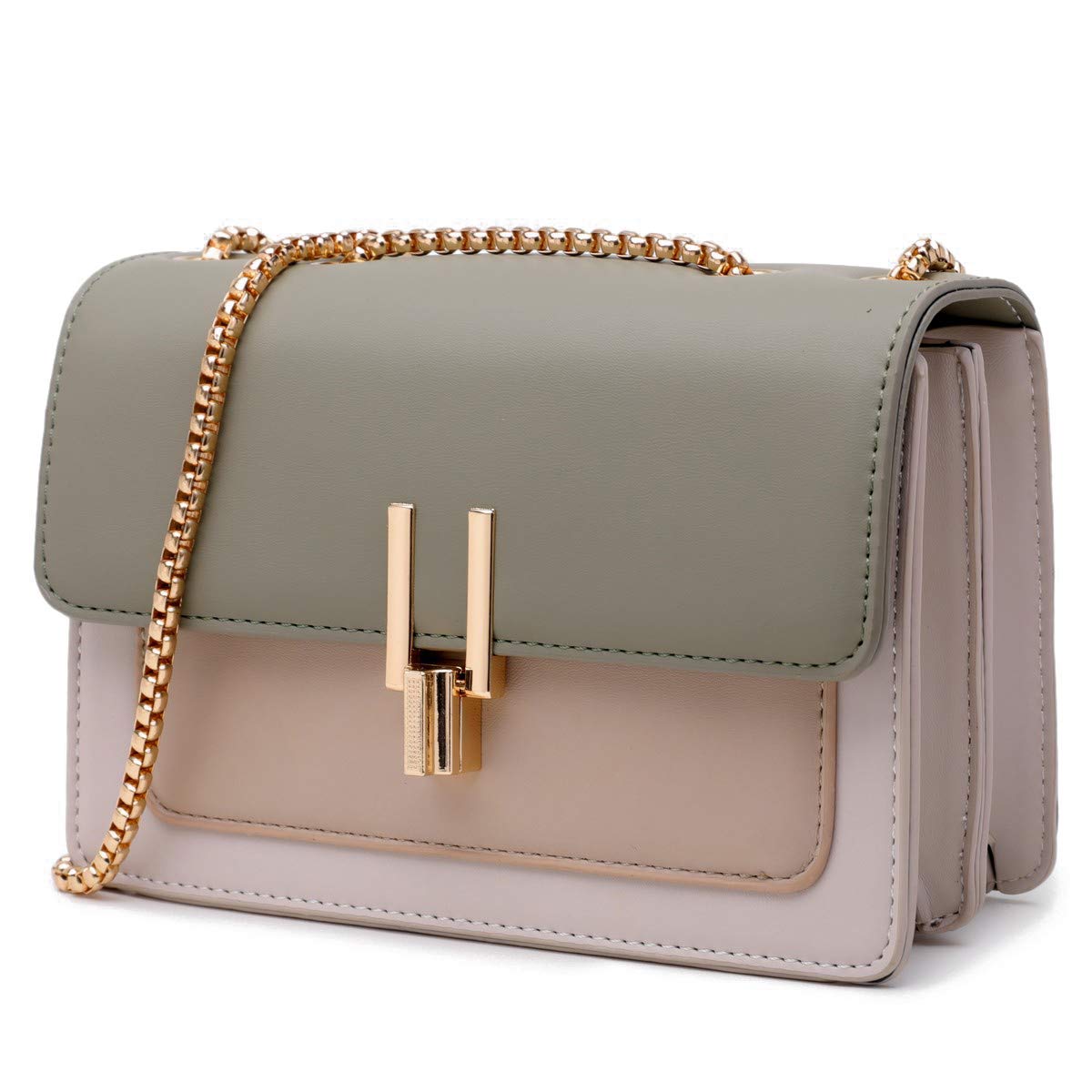 Color-Block Chain Shoulder Bag