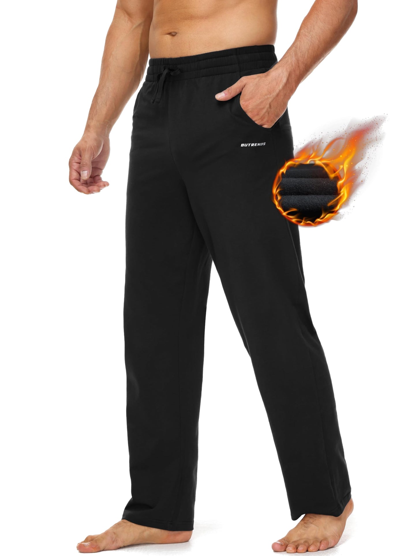 Butrends Men’s Cotton Joggers – Straight Leg Yoga & Training Pants