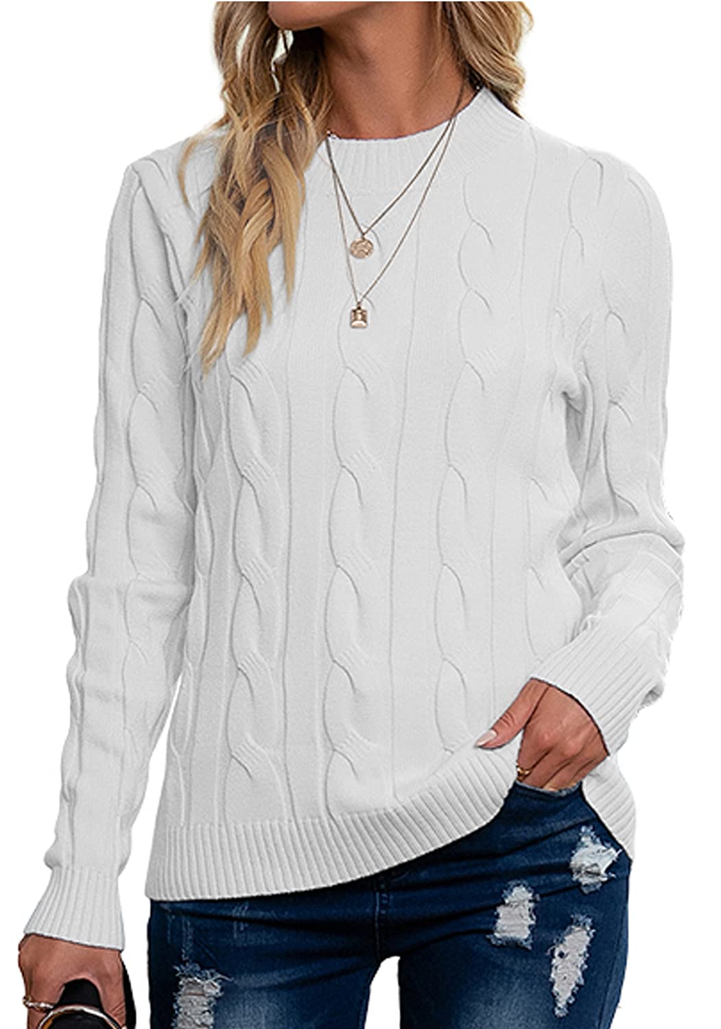 Women’s Casual Knit Sweater – Loose Fit Pullover