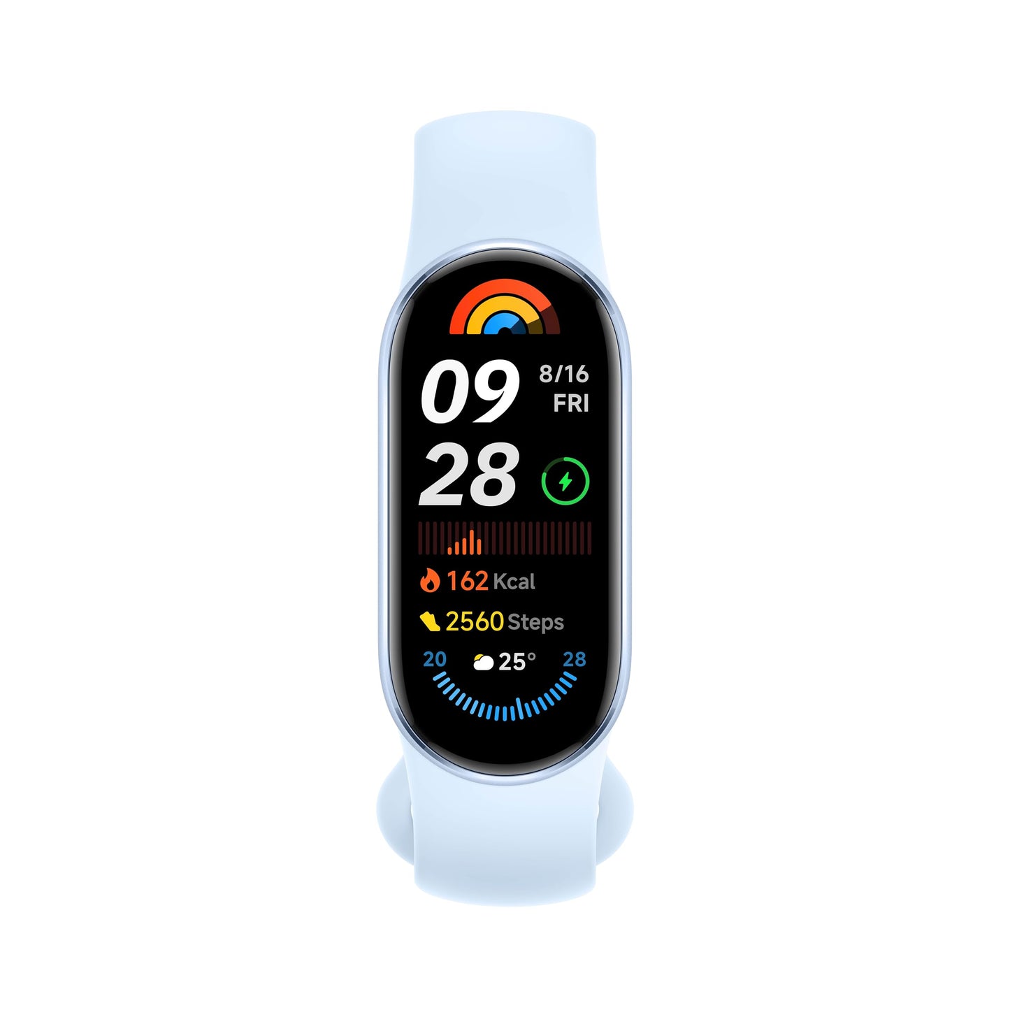 Xiaomi Smart Band 9 Fitness Tracker, AMOLED Display with 1200 Nits, Sp02 Tracking, Sleep and Heart Rate Monitor, Notifications, 5ATM Waterproof, Mi Fit App, Glacier Silver