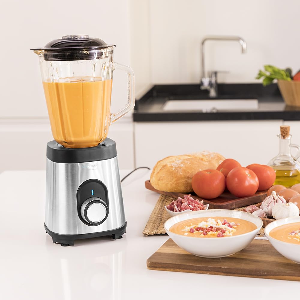 Cecotec Standmixer Power Black Titanium 1800MAX Blend It, 1800 W maximale Leistung, 5 Geschwindigkeiten, 6 Klingen aus Edelstahl, Ice-Crush-Funktion, Turbo- und Smoothie-Funktion, AutoClean-Funktion