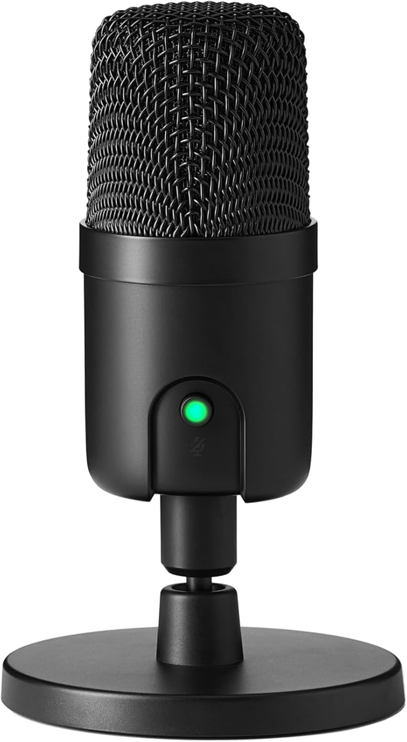 Amazon Basics Mini-USB-Kondensatormikrofon für Streaming, Gaming, Podcasting, mit Cardioid-Tonabnehmer, 5.8 x 3.4 inches, schwarz