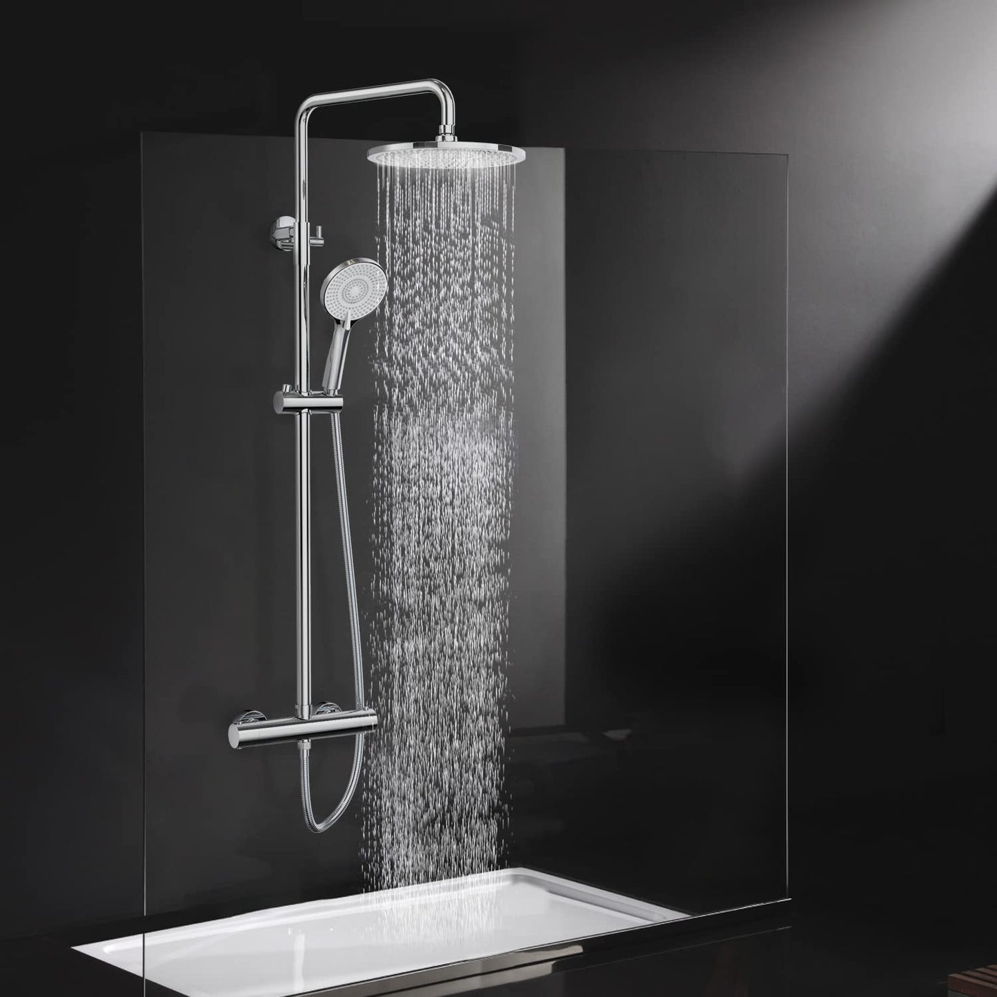 Rainsworth Thermostatic Shower System Round Rain Shower Set