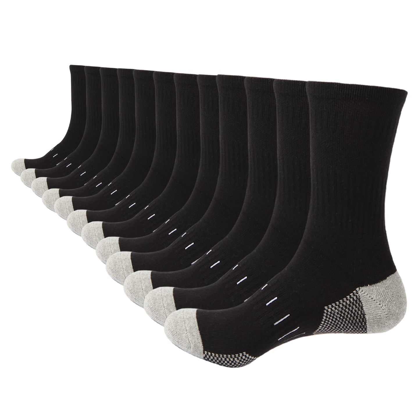BUDERMMY Men’s Cushioned Hiking & Sports Socks – 6 Pack