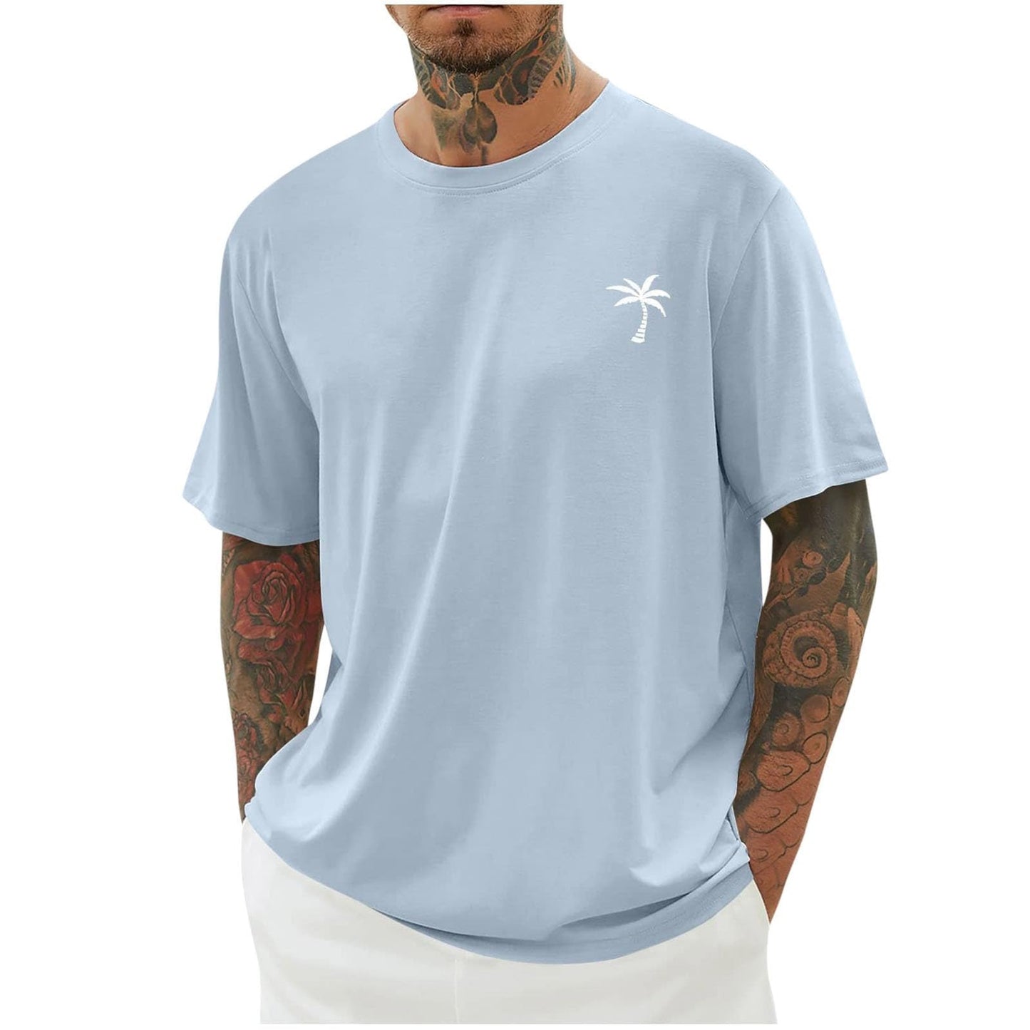 Qixiu Men’s Oversized Vintage T-Shirt