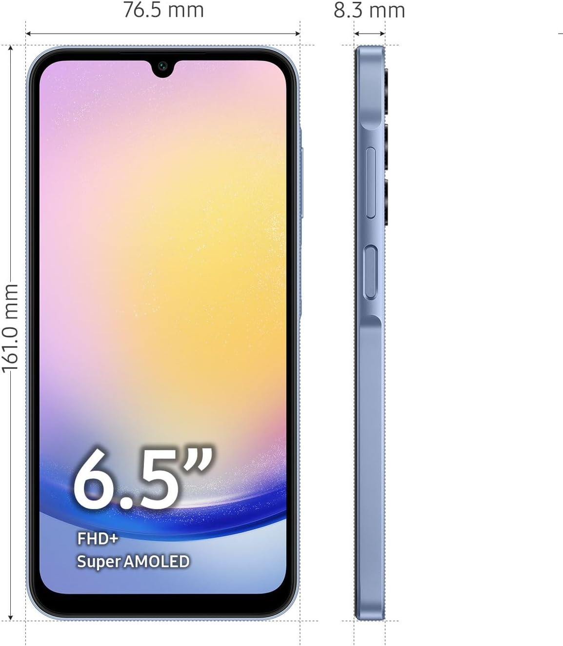 Samsung Galaxy A25 5G, 6.5" Display, 128GB, 6GB RAM - Blue