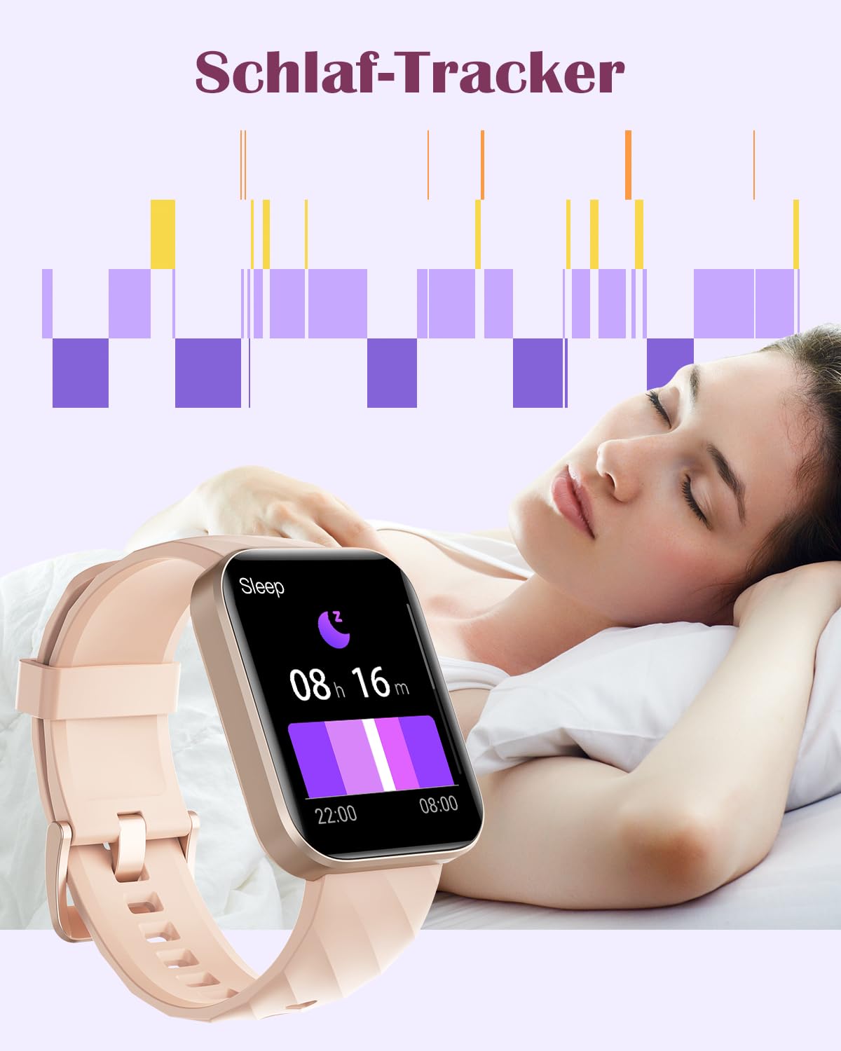 RUIMEN Smartwatch Damen Herren mit Telefonfunktion Fitnessuhr Schrittzähler Uhr mit Pulsmesser SpO2 Messung Schlafüberwachung Nachrichten Multi Trainingsmodi Smart Watch Wasserdicht Für Android iOS