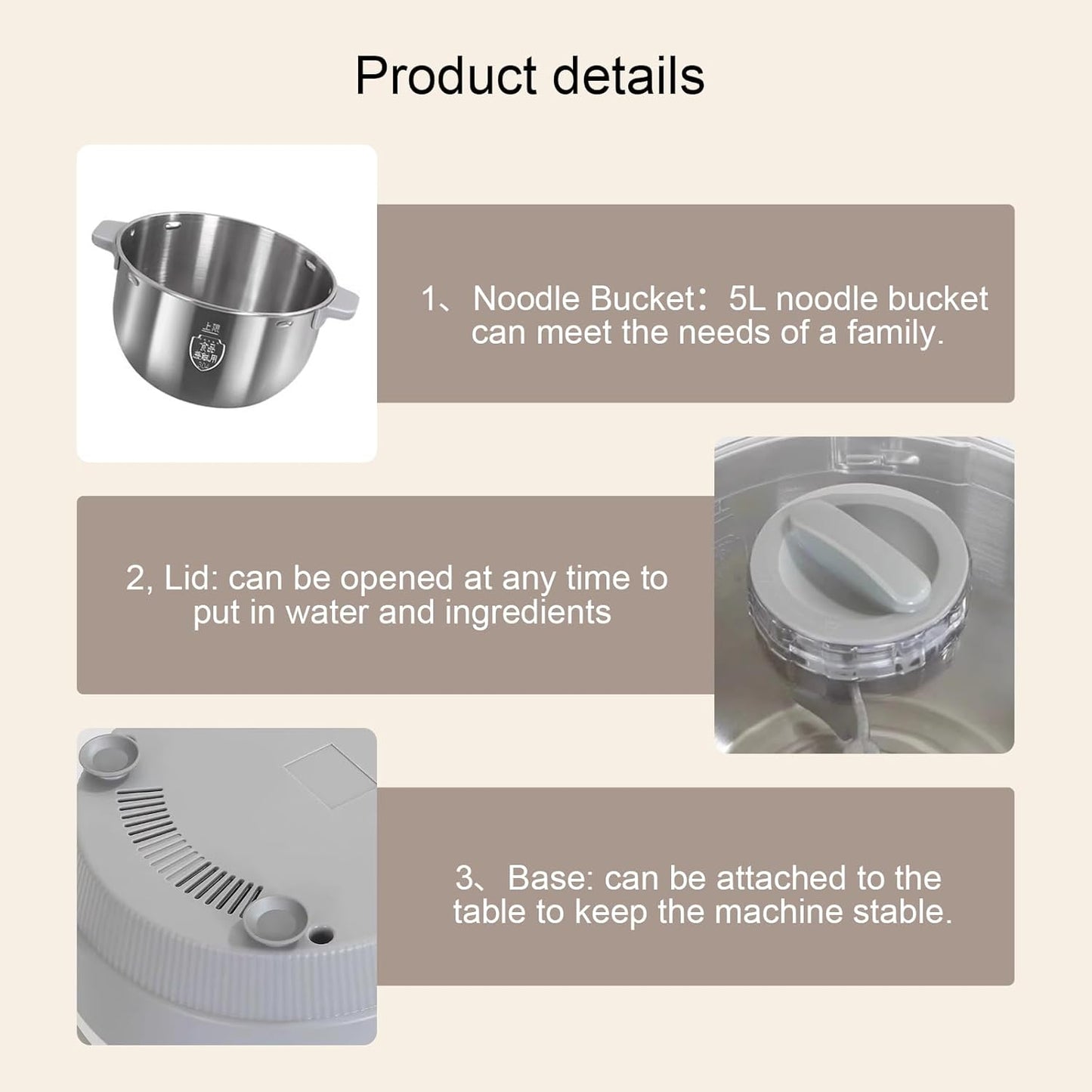 YIBAKE Dough Kneading Machine with Fermentation Function, 5L Fully Automatic Dough Machine, 25-38℃ Fermentation Function, Intelligent Timing, 10 Min Fast Kneading