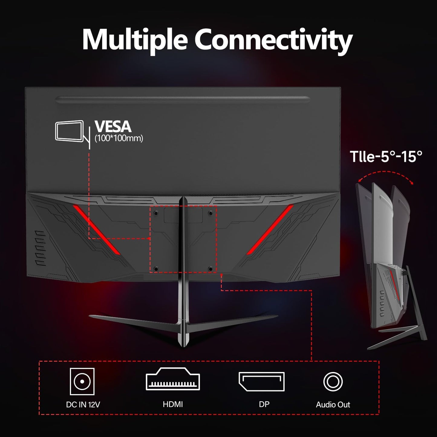 CRUA 27 Inch 200Hz Curved Gaming Monitor, FHD 1080P 1800R PC Monitor, 1ms GTG with FreeSync, Low Motion Blur, Eye Protection, VESA, DisplayPort, HDMI, Black
