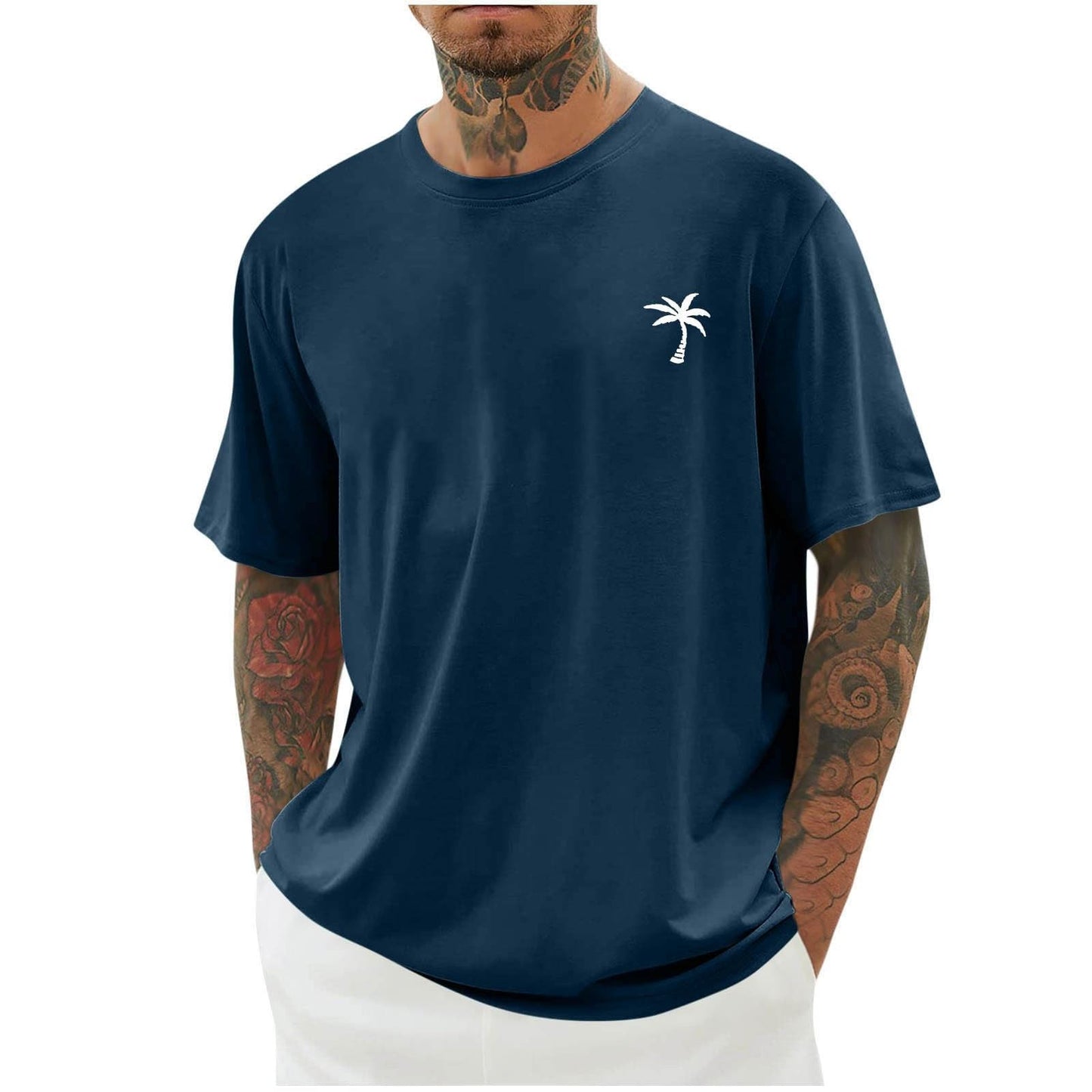 Qixiu Men’s Oversized Vintage T-Shirt