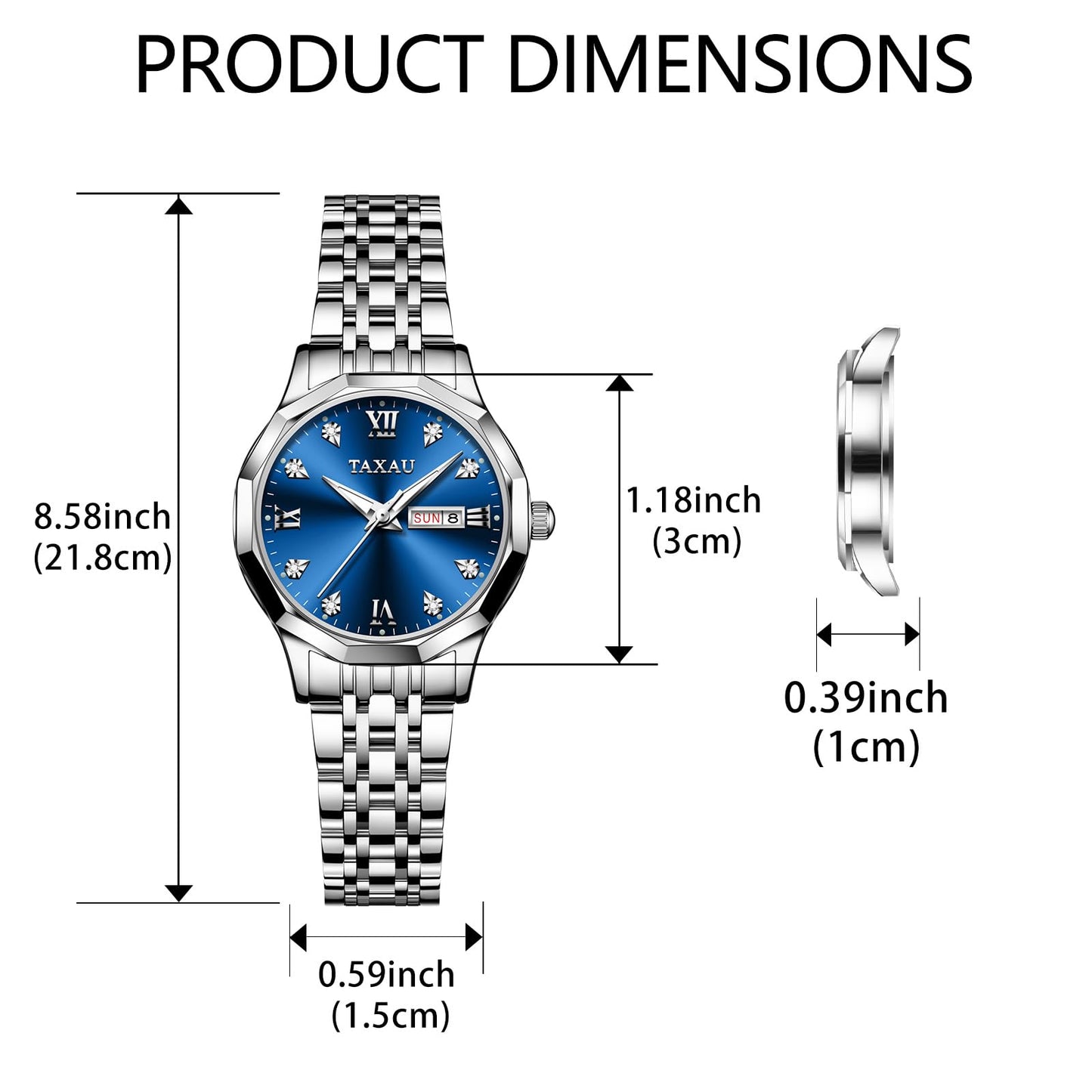 Taxau Uhr Frauen Luxus Edelstahl Uhren Frauen Kleid für Frauen wasserdichte Analog Quarz Damenuhren Klassische Reloj para Mujer