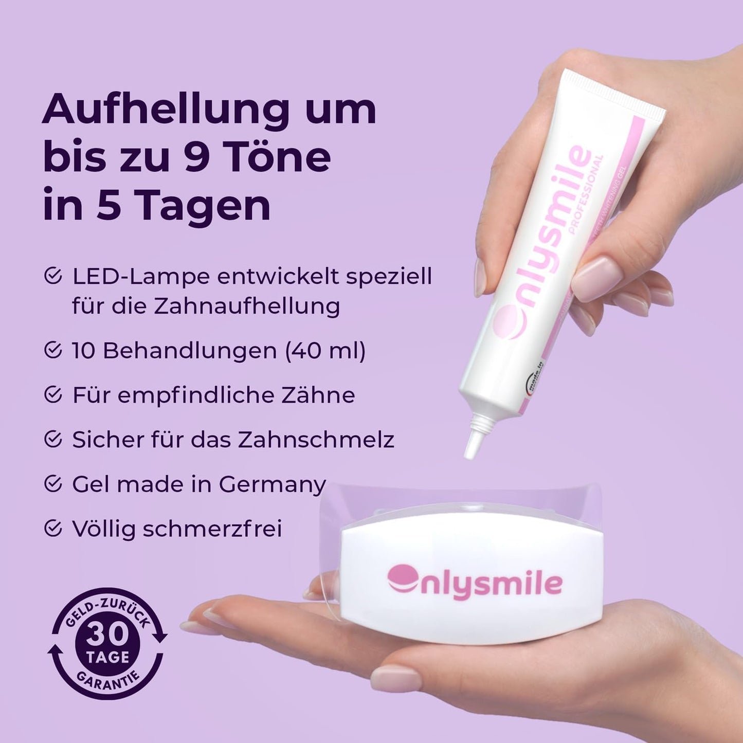 Onlysmile Zahnbleaching Set professionell | Testsieger 2024 | All in One Teeth Whitening Kit für Weiße Zähne mit sofort Effekt | Sichere Zahnaufhellung Bleaching Zähne aufhellen | Zahn bleach set