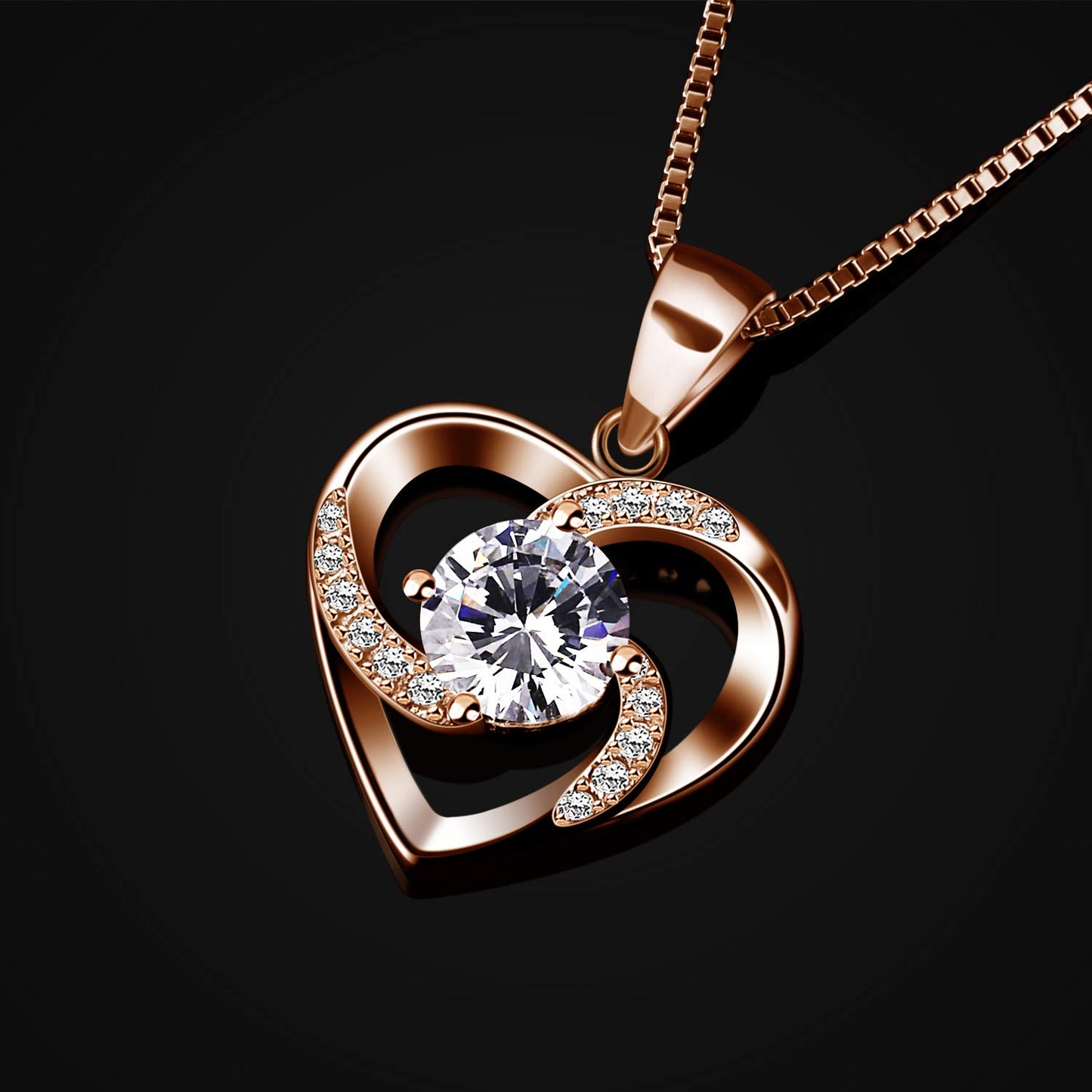 B.Catcher “Love is Happiness” Heart Pendant Necklace