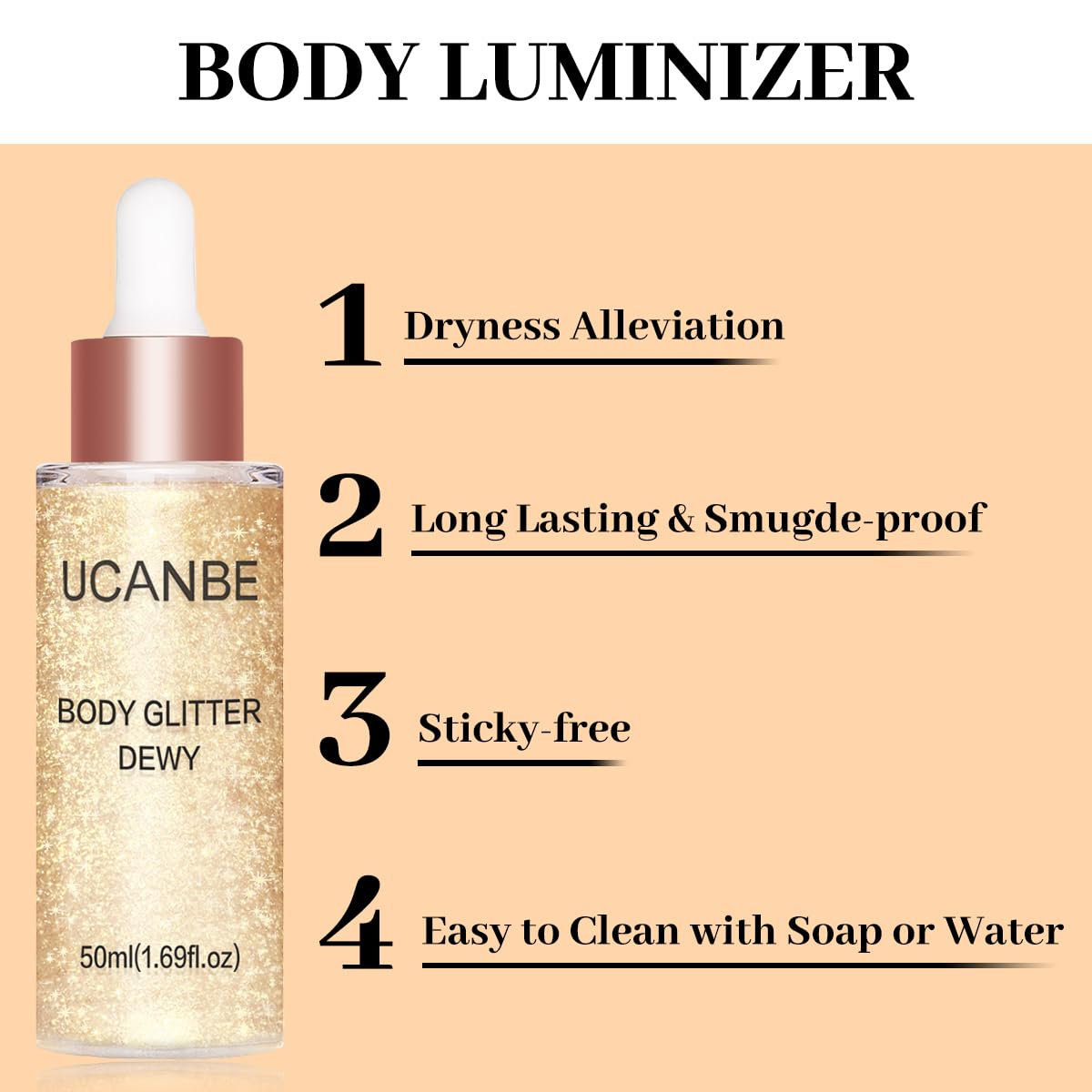 UCANBE Liquid Highlighter – Hydrating Body & Face Luminizer (3 Bottles)