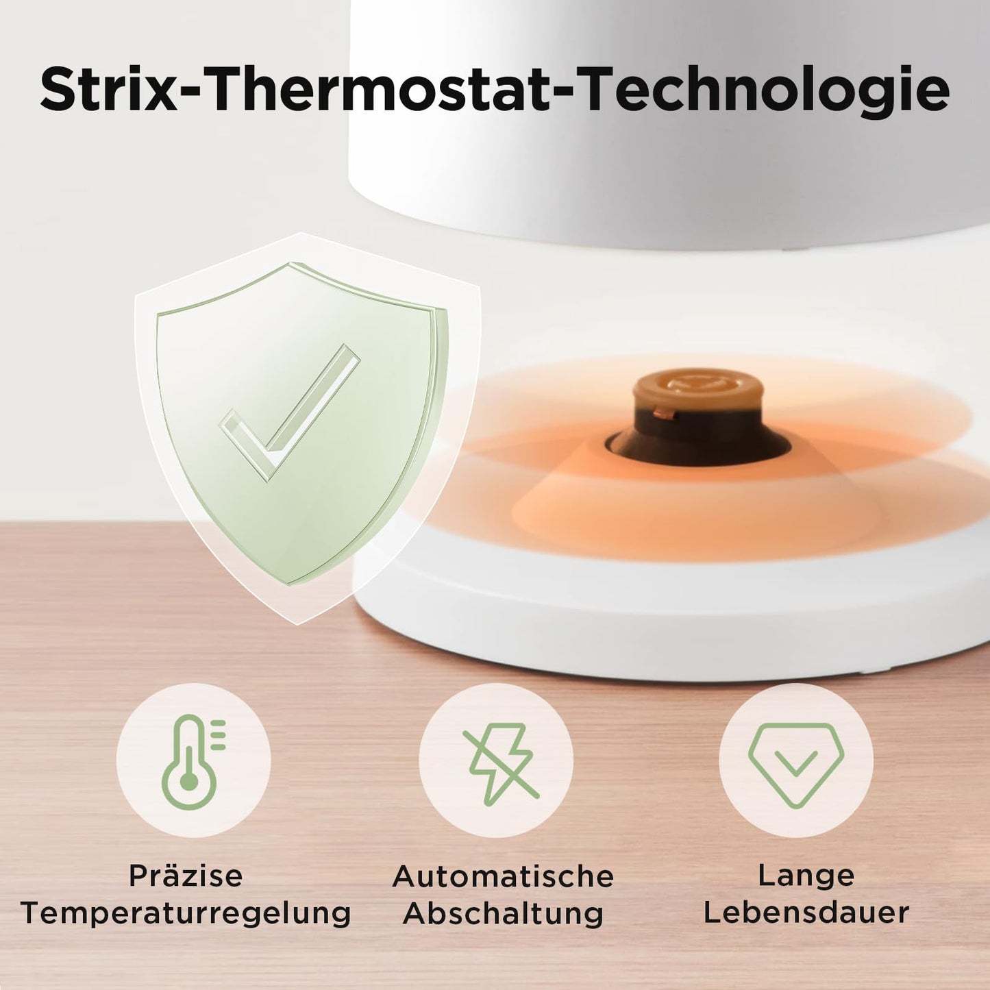 Midea Wasserkocher mit Temperatureinstellung (40, 60, 70, 80, 90, 100 Degree C),Edelstahl 1,7 Liter,Kettle 2200W mit Sichtfenster, Warmhaltefunktion für 60 Min