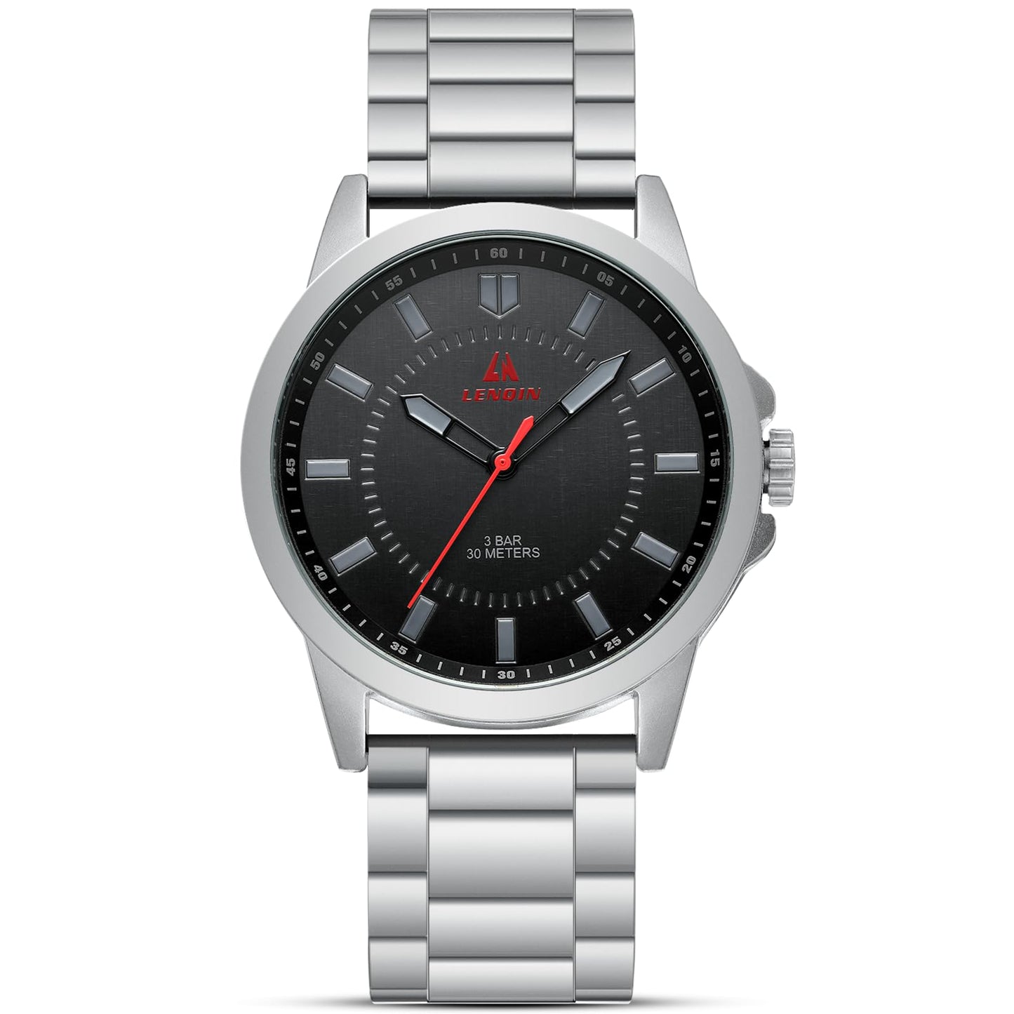 LN LENQIN Herren Uhr Edelstahl Uhren Herren Analog Quarz Uhr 30M Wasserdicht Armbanduhr Herren Mode Casual Designer Uhr für Männer