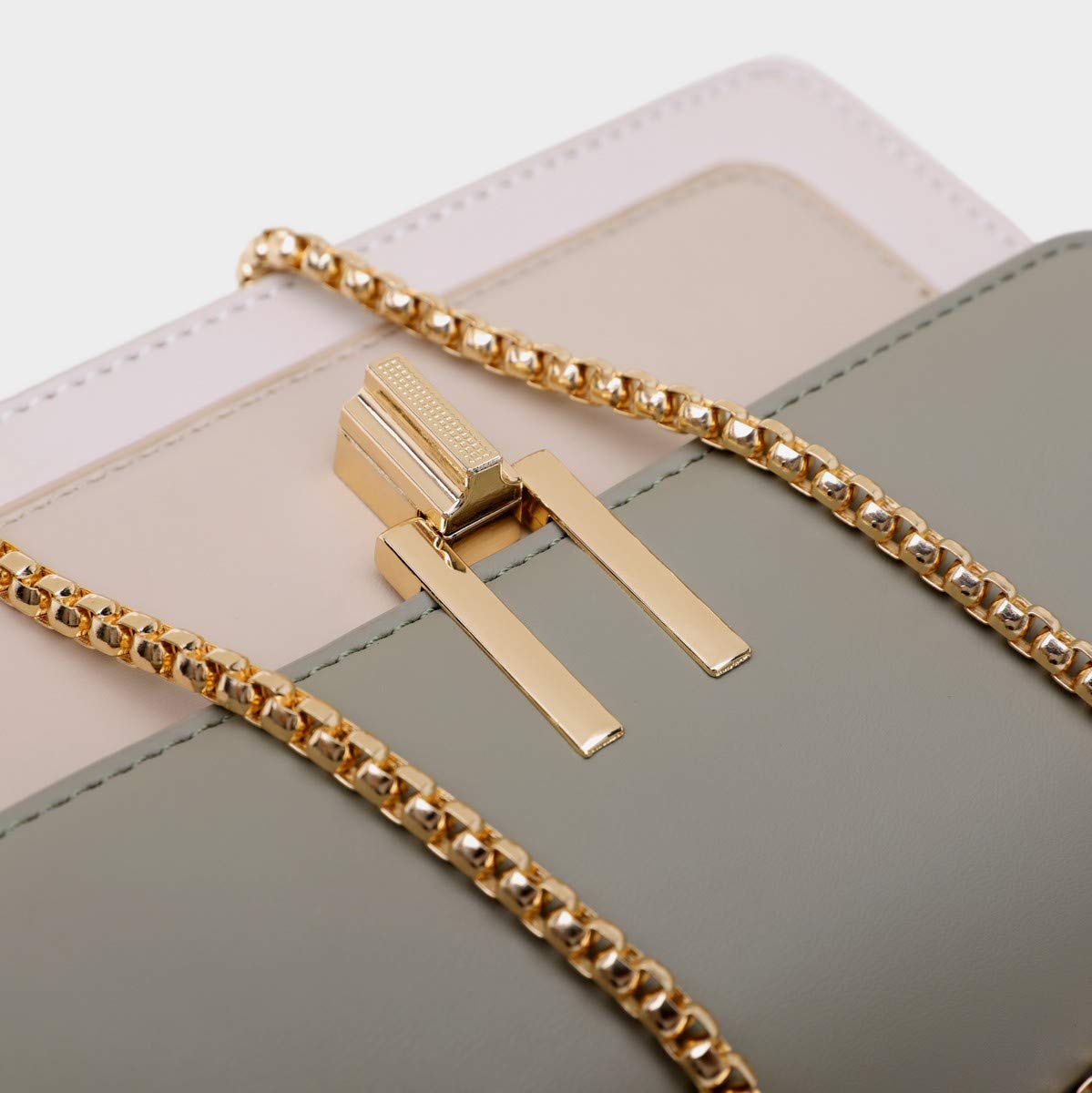 Color-Block Chain Shoulder Bag
