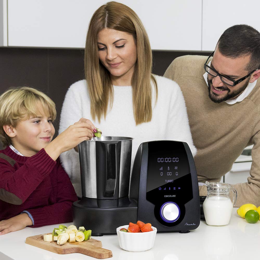 Cecotec Mambo 6090 Multifunktions-Küchenmaschine, 1700 W, 23 Funktionen, Krug mit Fassungsvermögen 3,3 l, 3 Teller gleichzeitig, 10 Geschwindigkeitsstufen, Timer
