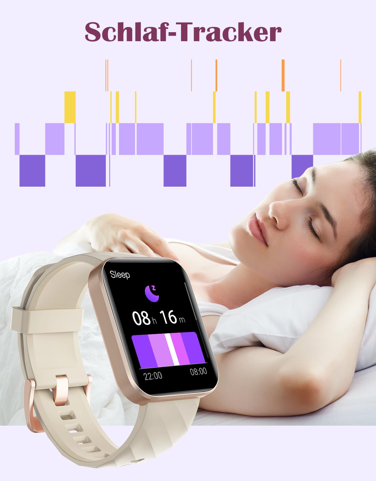 RUIMEN Smartwatch Damen Herren mit Telefonfunktion Fitnessuhr Schrittzähler Uhr mit Pulsmesser SpO2 Messung Schlafüberwachung Nachrichten Multi Trainingsmodi Smart Watch Wasserdicht Für Android iOS