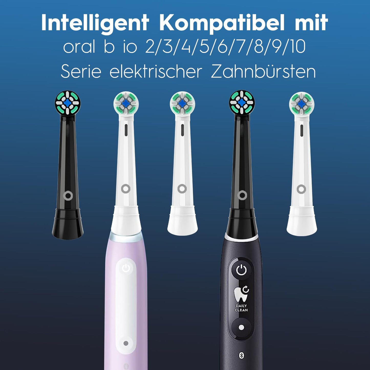 12er Aufsteckbürsten Kompatibel mit Oral B iO 3N 3 4 5 6 7 8 9 10 Series Zahnbürste Elektrische, IO Zahnbürste Aufsätze Für Zahnfleischpflege und Zahnreinigung (Schwarz/Weiß)