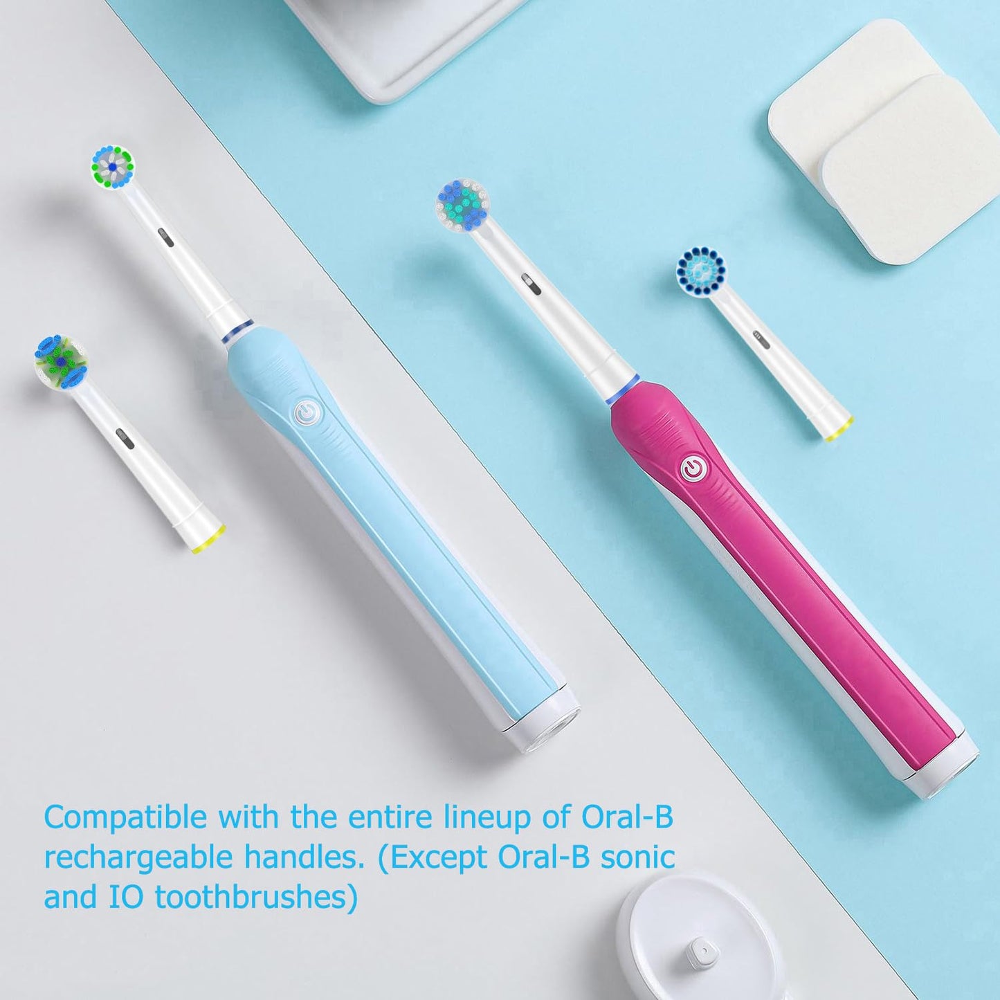 Qitizu Aufsteckbürsten Kompatibel mit Braun Oral b Elektrische Zahnbürste, 4 Floss, 4 Precision, 4 Sensitive, 4 EfficientClean Zahnbürstenaufsatz Aufsätze (16 Weiß)