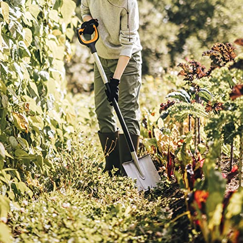 Fiskars Gärtnerspaten für harte, steinige Böden, Spitz, Länge: 120 cm, Verstärktes Borstahl-Blatt, Schwarz/Orange, Xact, 1066729