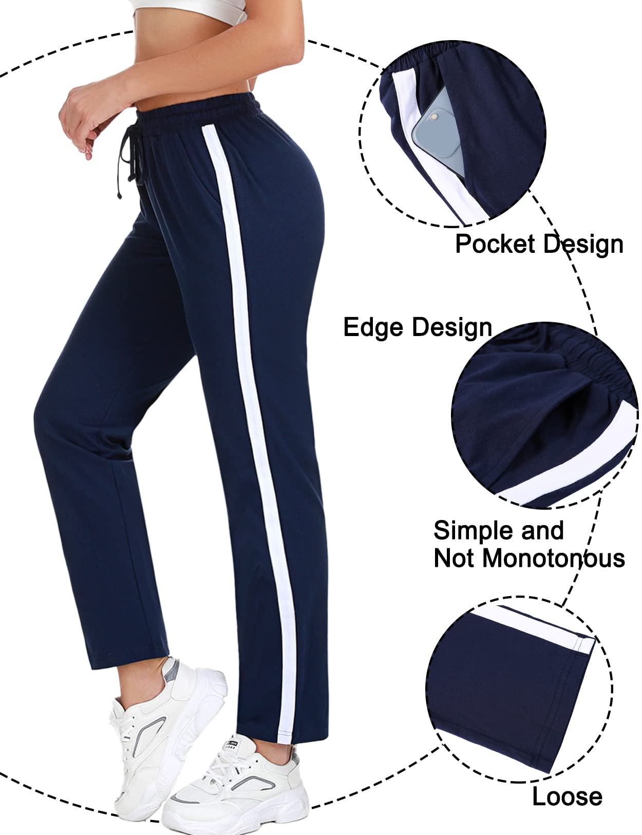 Irdcomps Women’s Jogging Pants – Cotton Wide Leg Sweatpants