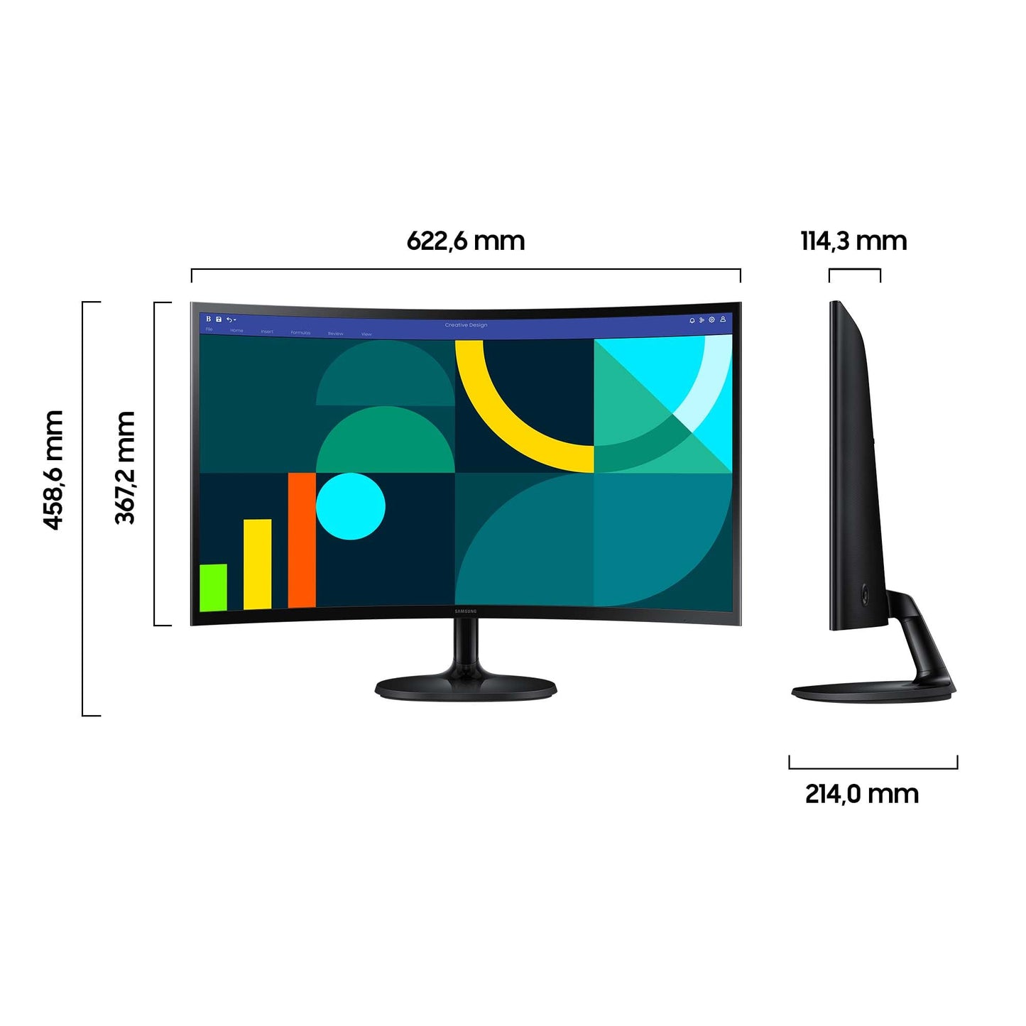 Samsung S36GD Essential Curved Monitor, 27 Inches, PC Screen with VA Panel, Full HD Resolution, 4 ms Response Time, 100 Hz Refresh Rate, Eco Saving Plus, Flicker Free, Black, S27D366GAU