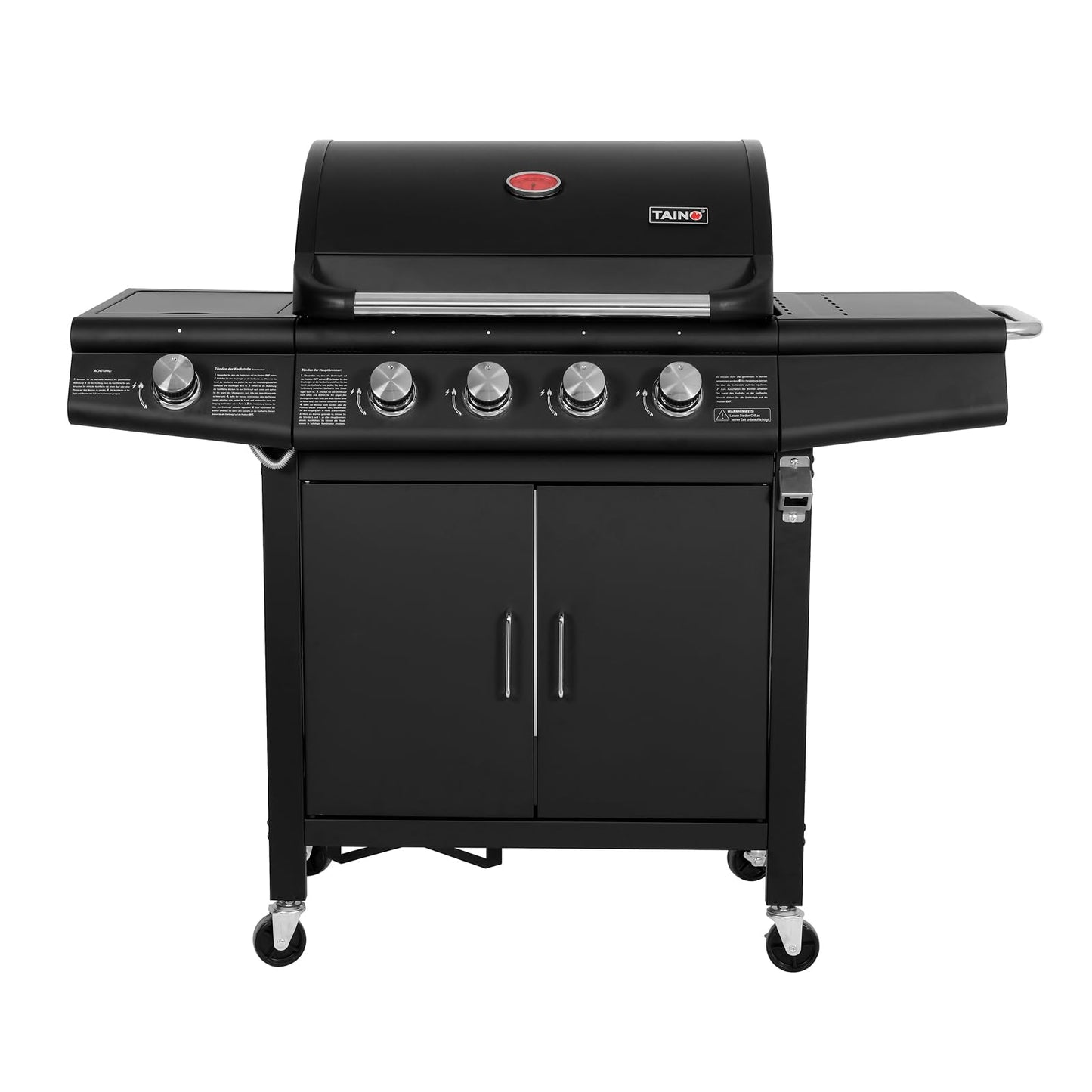 TAINO RED 4+1 Gas Grill Grill Cart BBQ Stainless Steel Burner Gas Grill with Side Burner