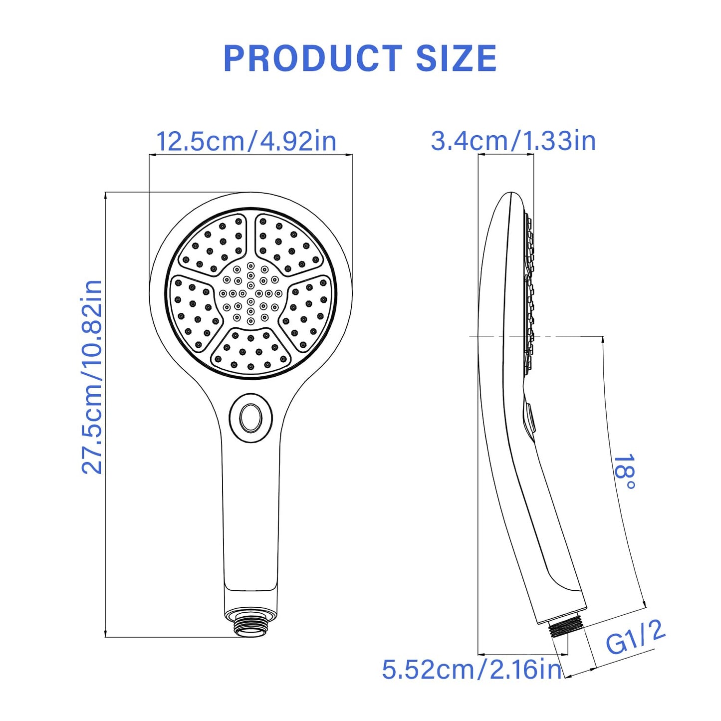 JINYOMFLY Regendusche Duschkopf mit LED, Regendusche mit LED Beleuchtung, Dusche Kopfbrause LED, 7 Farben Wechseln Automatisch, 2 Duschmodi
