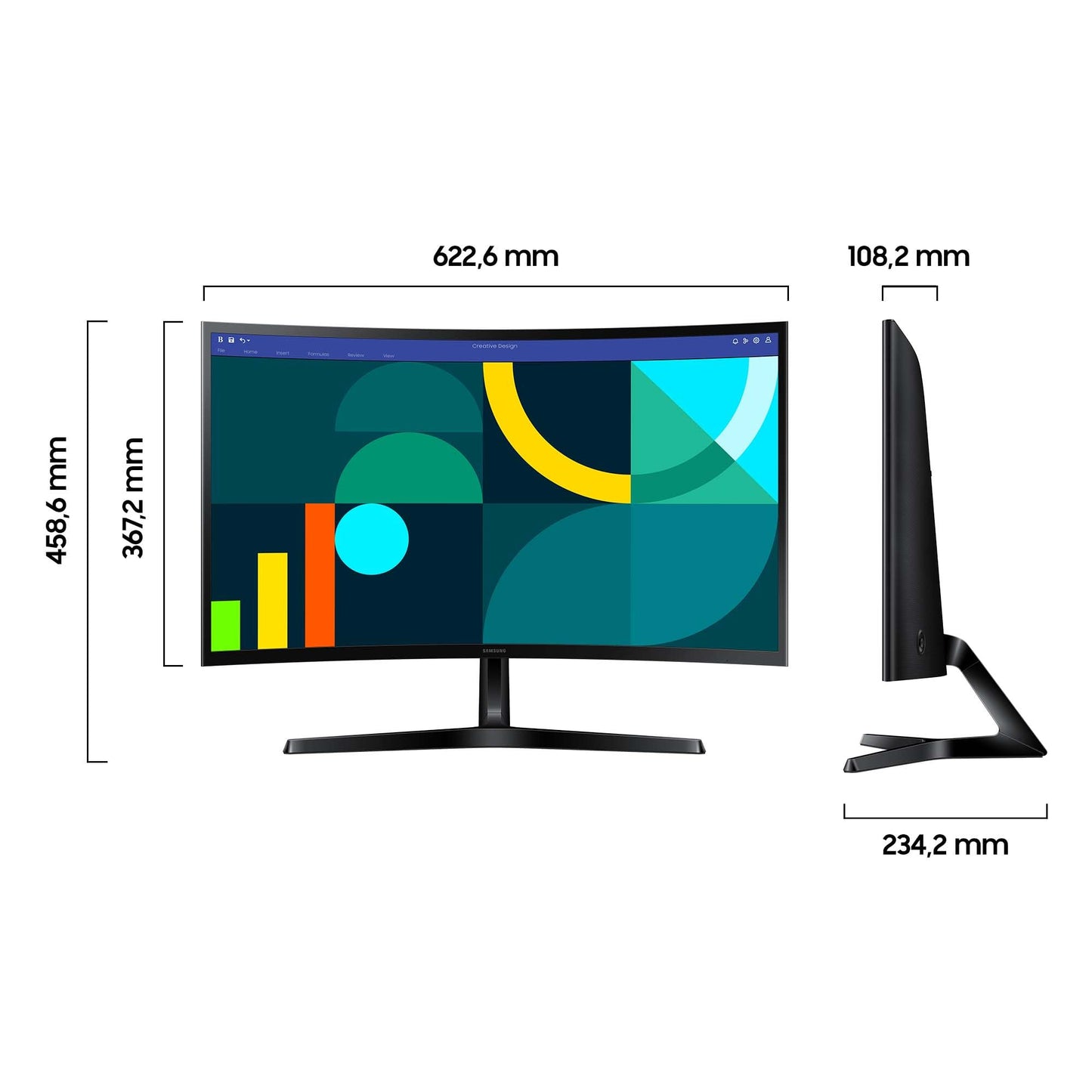 Samsung S36GD Essential Curved Monitor, 27 Inches, PC Screen with VA Panel, Full HD Resolution, 4 ms Response Time, 100 Hz Refresh Rate, Eco Saving Plus, Flicker Free, Black, S27D366GAU