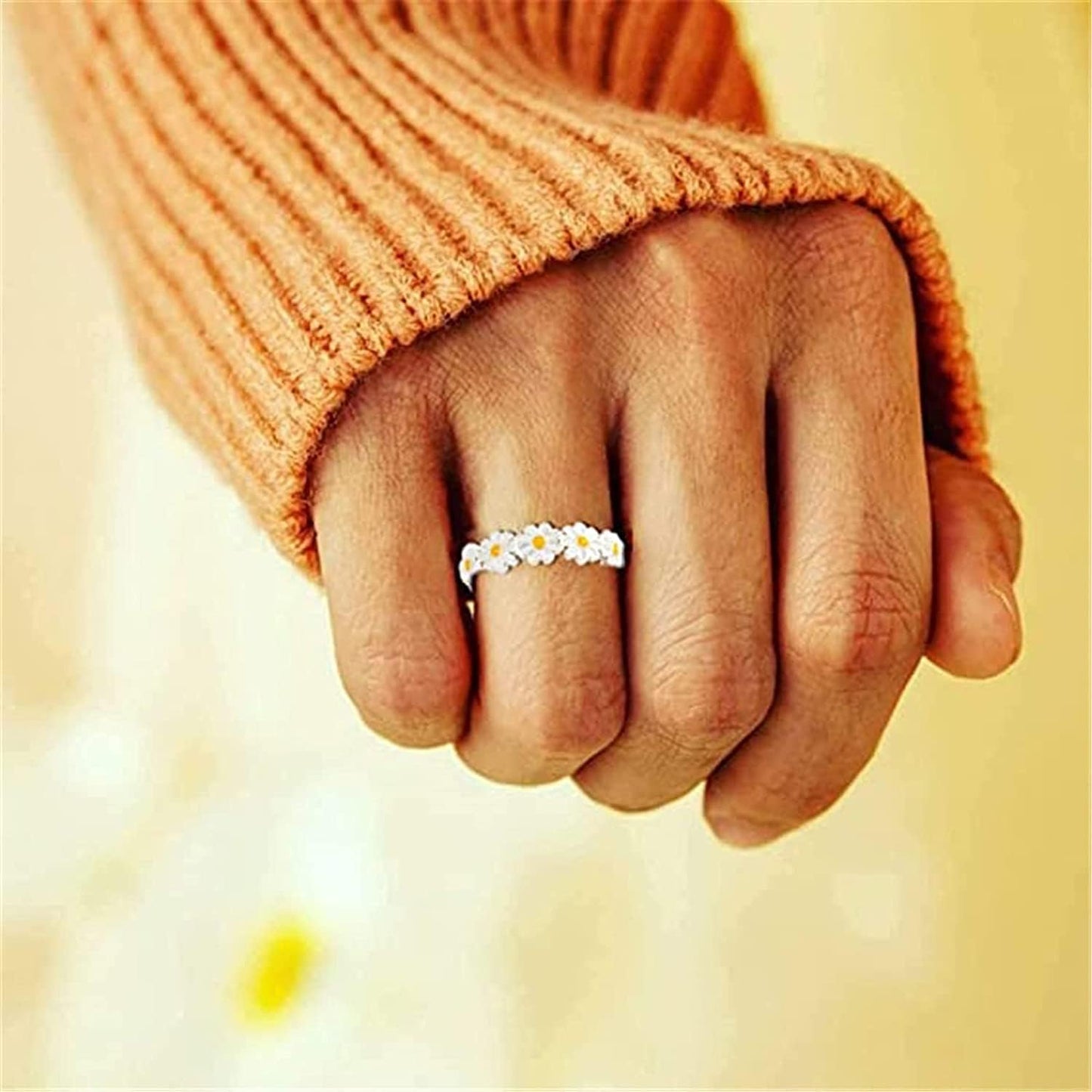 Adjustable Chrysantheme Daisy Ring for Women