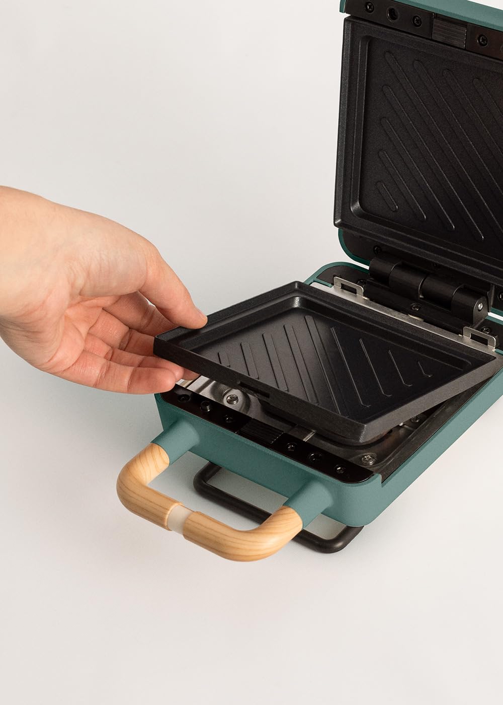 CREATE/STONE STUDIO/Sandwichmaker und Waffeleisen in Rosa-Barbie / 2 austauschbare Antihaftplatten, 1 Scheibe, 100º Offnung, BPA-frei, 105º Öffnung, Cool-Touch-Griff, 600W