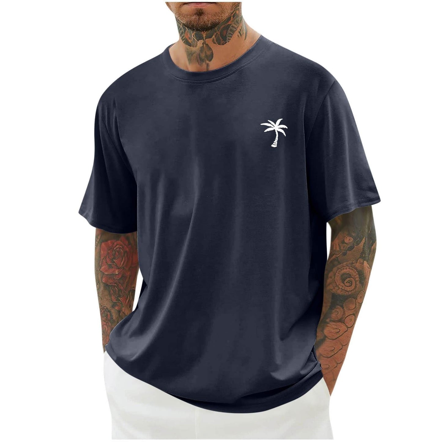Qixiu Men’s Oversized Vintage T-Shirt