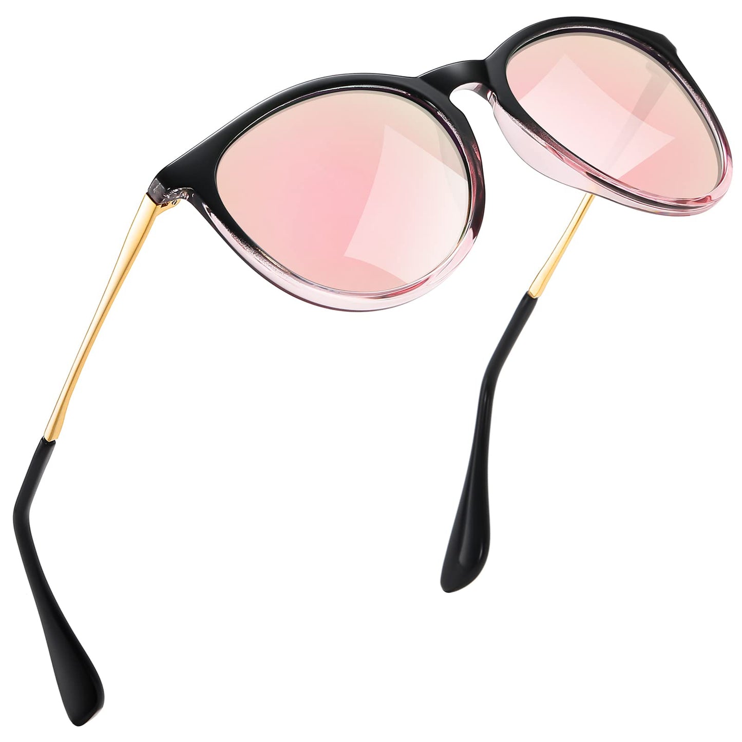kunchu Sonnenbrille-Damen-Polarisierte-Sonnenbrille-Rund-UV400-im-Retro-Sonnenbrille-für-Damen & Herren Schutz Vintage