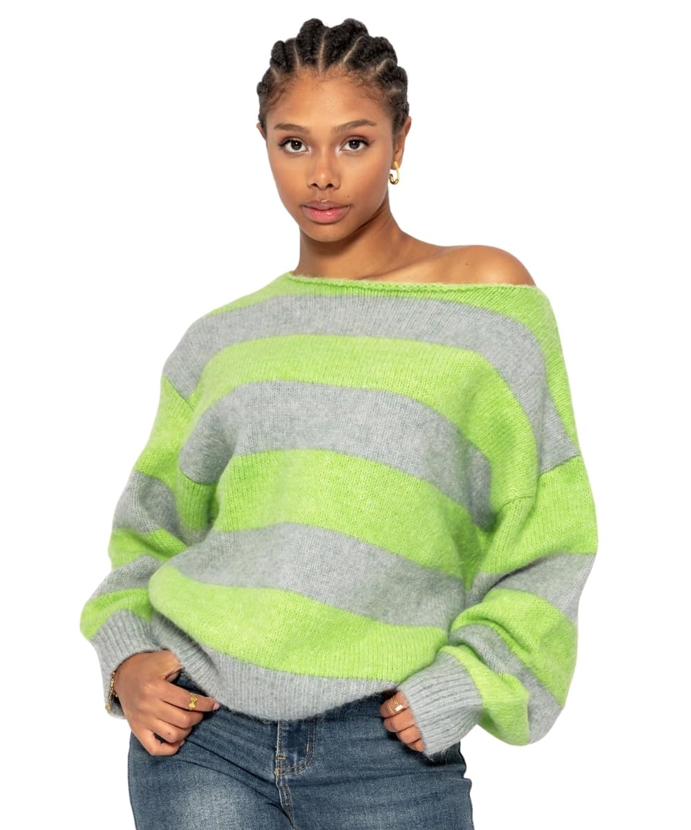 SASSYCLASSY Women’s Striped Oversize Sweater