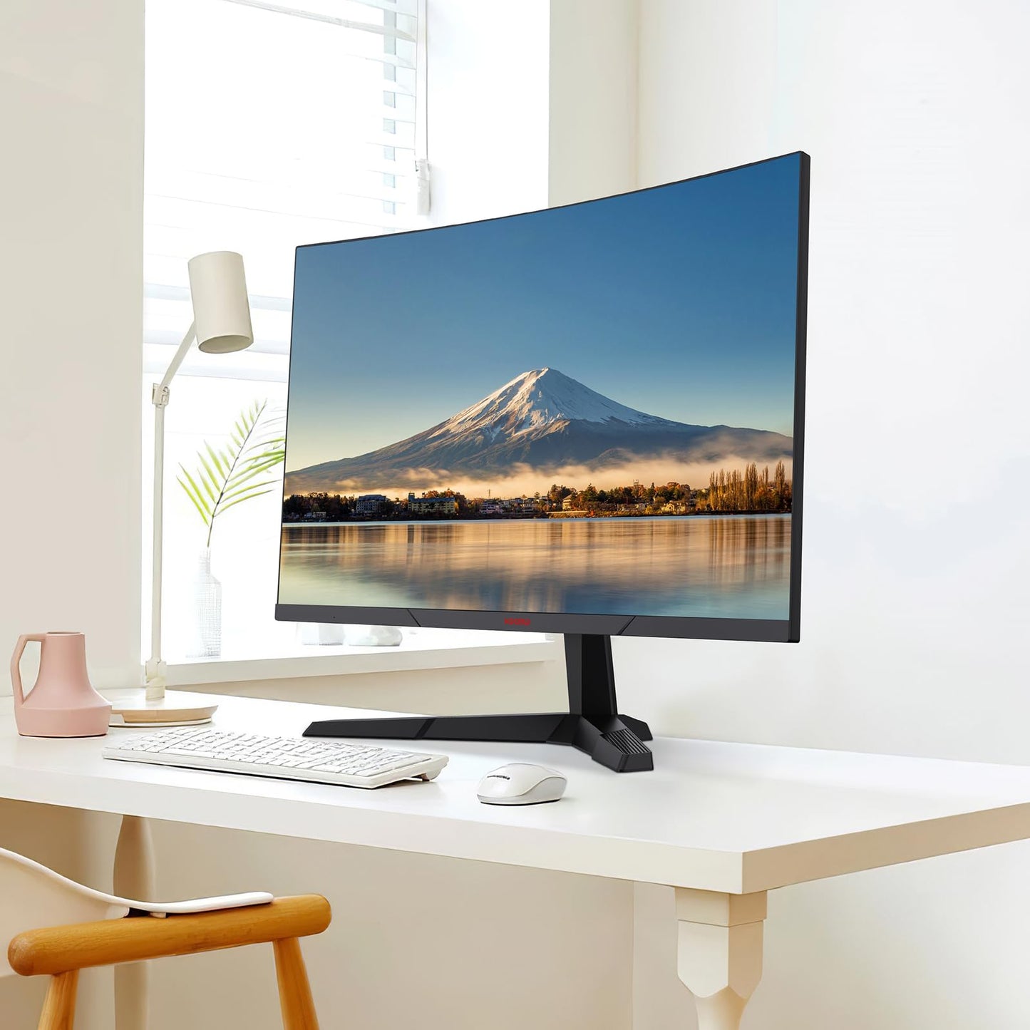 KOORUI 24 Zoll Curved Gaming Monitor, FHD 1080p, 1ms Reaktionszeit,180Hz Bildwiederholraten, HDMI 2.0/DP 1.2, 250cd/m² Helligkeit