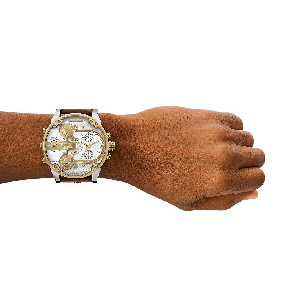 Diesel Mr. Daddy Men's Multifunctional Watch with Silicone, Stainless Steel or Leather Strap