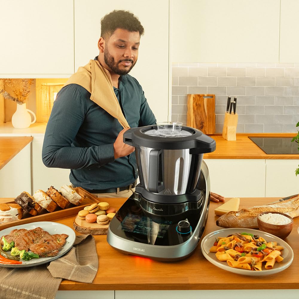 Cecotec Mambo 11090 Multifunctional Kitchen Robot 1600 W, 37 Functions, App, Scale and 3.3 Litre Stainless Steel Jug, Dishwasher Safe, Recipe Book and Accessories