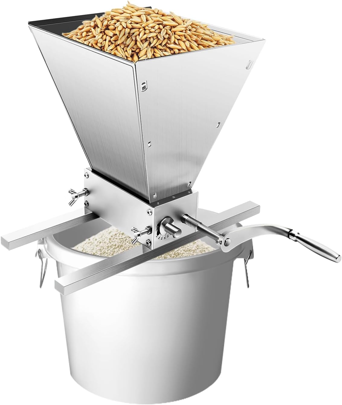 Getreidemühle Edelstahl Getreidequetsche Manuell Getreidemühle Malzmühle Futtermühle Geeignet Zum Mahlen Von Gerste Weizen und Anderen Getreidesorten