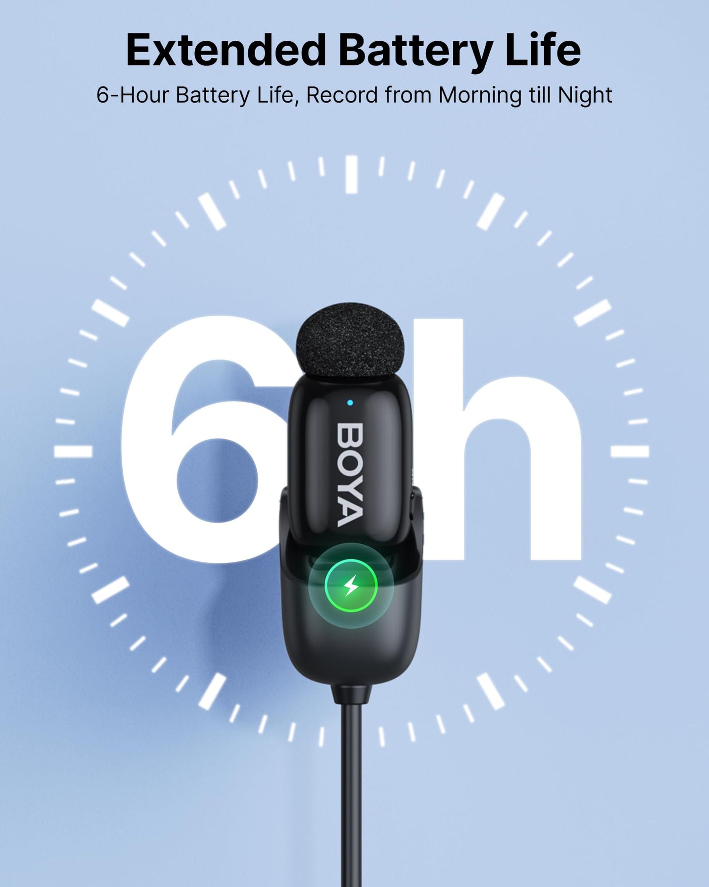 Boya Mini Wireless Lavalier-Mikrofon für Lightning/Type-C, Ultra-Mini-Mikrofon mit AI Voice Change, Rauschunterdrückung und Ladekoffer, Metall-Clip auf Mikrofon Vlogging TikTok YouTube